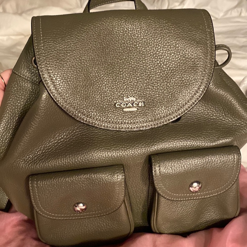 Coach Pennie backpack purse Army Green